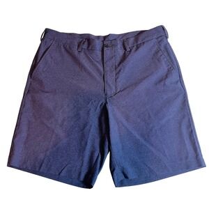 PGA Tour Mens Blue Textured Performance Golf Shorts Size 36 Stretch Flat Front